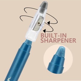 Navy Blue Eyeshadow Stick, Blendable Creamy Eyeshadow Eye Brightener Stick, Waterproof Eyeshadow Pencil Long Lasting Crayon, Smooth Shimmer Eye Shadow Highlighter Eye Liner Makeup.#8 navy blue shimmer