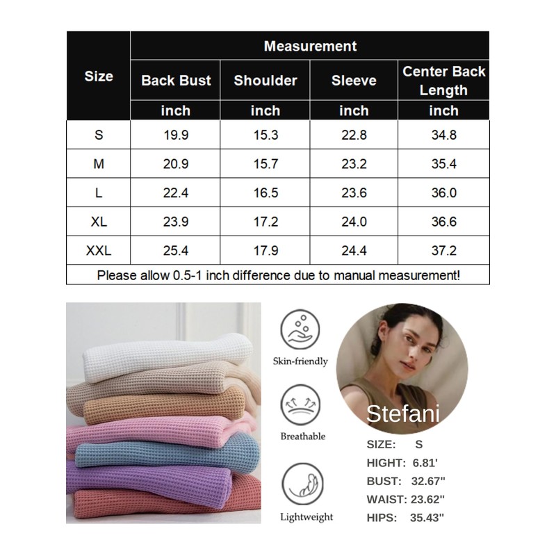 Ekouaer Robes for Women Waffle Knit Hooded Bathrobe Soft Lightweight