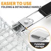 SHIKORI Grill Basket, Folding Detachable Handle Stainless Steel BBQ Grill