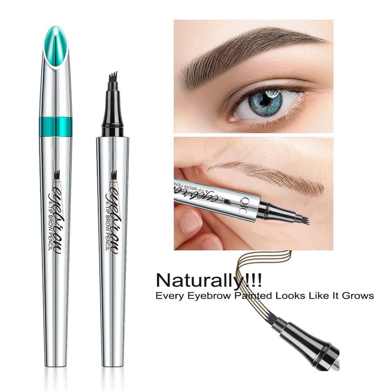 Eyebrow Pencil with 4 Tips, Micro Head, Liquid Eyebrow Microblading