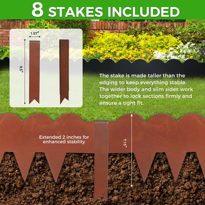 Solaroxy 6 Pack Metal Landscape Edging 40" L x 7"