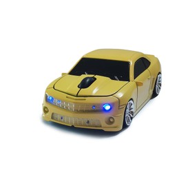 SDGSQHA Wireless Car Mouse - 2.4GHz Wireless, Cool Car Shape, Laptop PC Mac Compatible (Yellow)