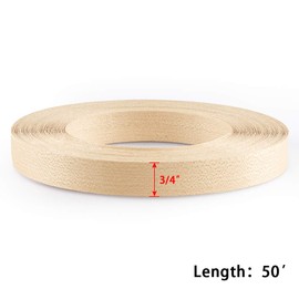 Skelang Maple 3/4" x 50' Roll Wood Veneer Edge Banding Preglued Iron-On with Hot Melt Adhesive Edgebanding Flexible Wood Tape