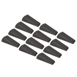 PATIKIL Door Stoppers for Bottom of Door, 12 Pack Sturdy Stackable Rubber Door Stopper Wedge for Tile Concrete Carpet Wood Heavy Duty Door, Brown