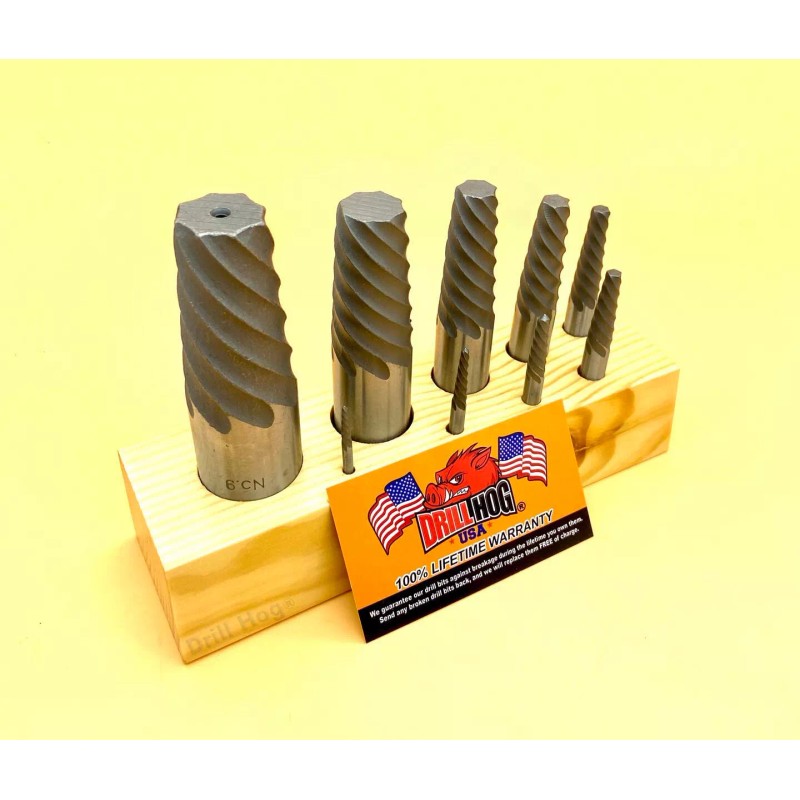 Drill Hog 9 Pc Spiral Easy Outs Set Round Screw