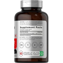 Horbäach Óxido Nítrico Max 3600 mg – 120 Cápsulas con Arginina AAKG – Suplemento Preentrenamiento Vegetariano, Sin Gluten ni OMG