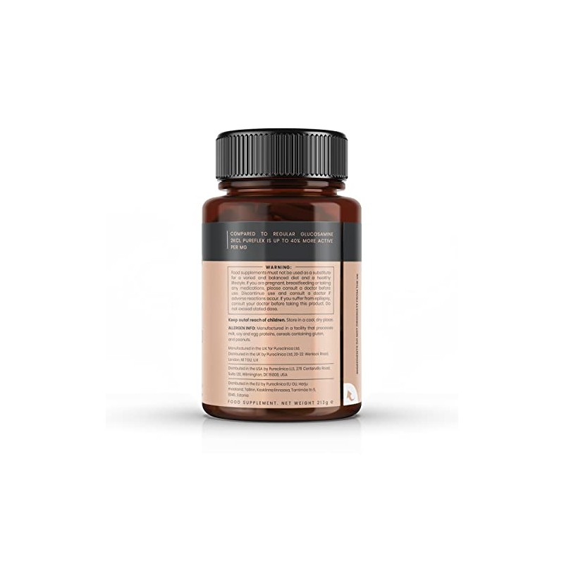 Pureclinica Glucosamine HCL and Chondroitin 1000mg X 180 Tablets -