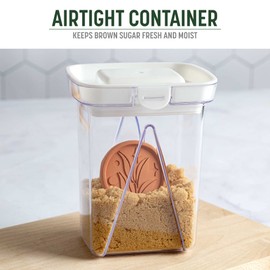 Goodful Brown Sugar Saver and Softener Disc with Airtight Storage Container, Multiple Uses for Food Storage Containers, Reusable and Food Safe, 1-Quart Container with Sugar Saver Disk