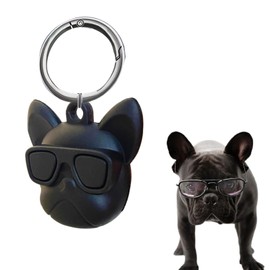 Cute Waterproof Holder Keychain for Air Tag Dog Collar Tracker,Protective Cover for Airtag Key Chain (French Bulldog)