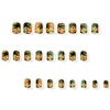 24pcs Summer Press on Nails Short Square Fake Nails with