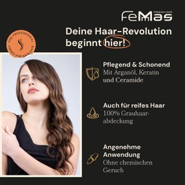 FemMas Hair Colour, Professional Cream Hair Colour with Argan Oil, Keratin & Ceramides, as Permanent Hair Colouring or Tint for Radiant, Durable Colour Results, Medium Brown 4, 100 ml