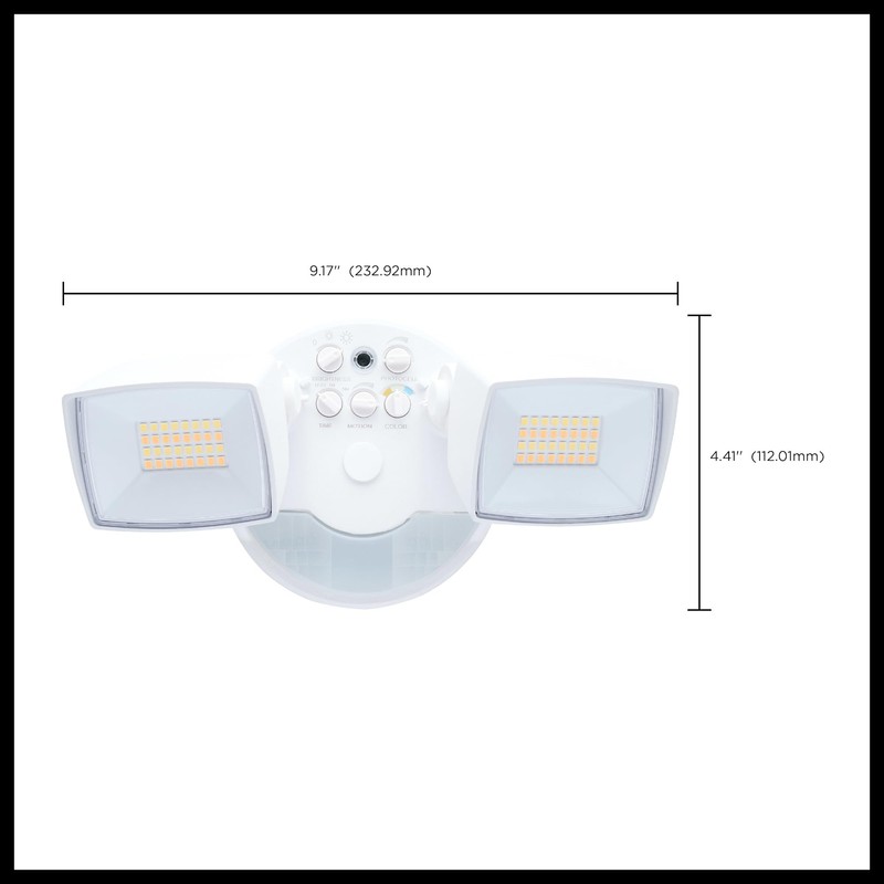 Satco 65-998 LED Dual Head Security Flood Light with PIR