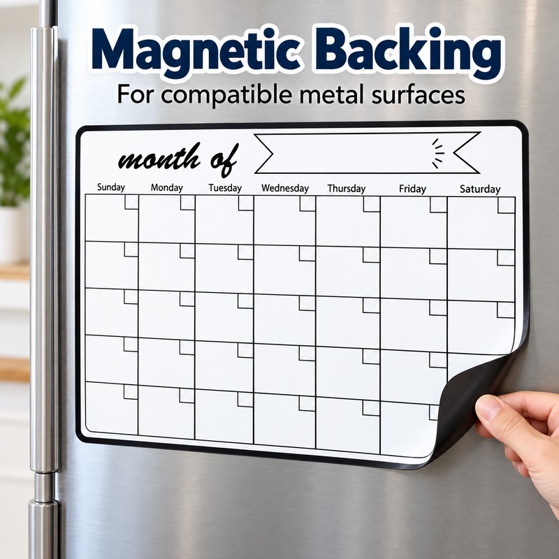 A3 Magnetic Dry Erase Calendar for Weekly & Monthly Planning