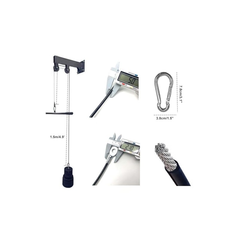CampTeck U7280 Stainless Steel Gym Cable, Replacement Multi Gym Cable,