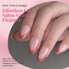XZMeiLun Red French Tip Press On Nails Short Almond 30