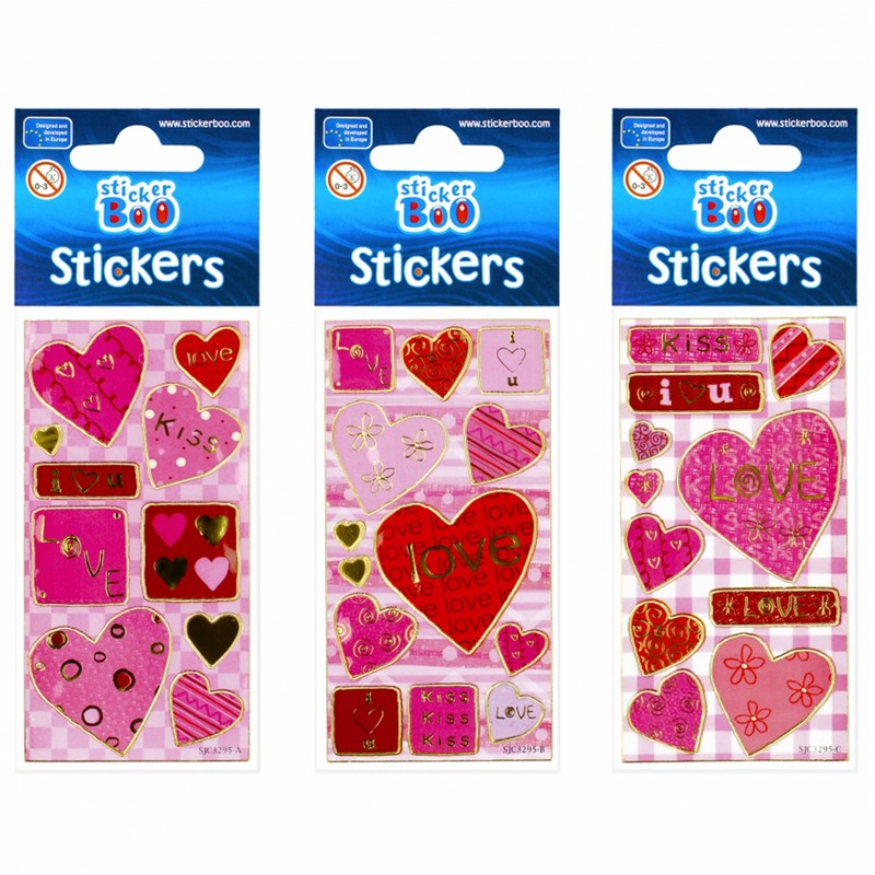 Pink Sticker Set for Kids, Love Stickers