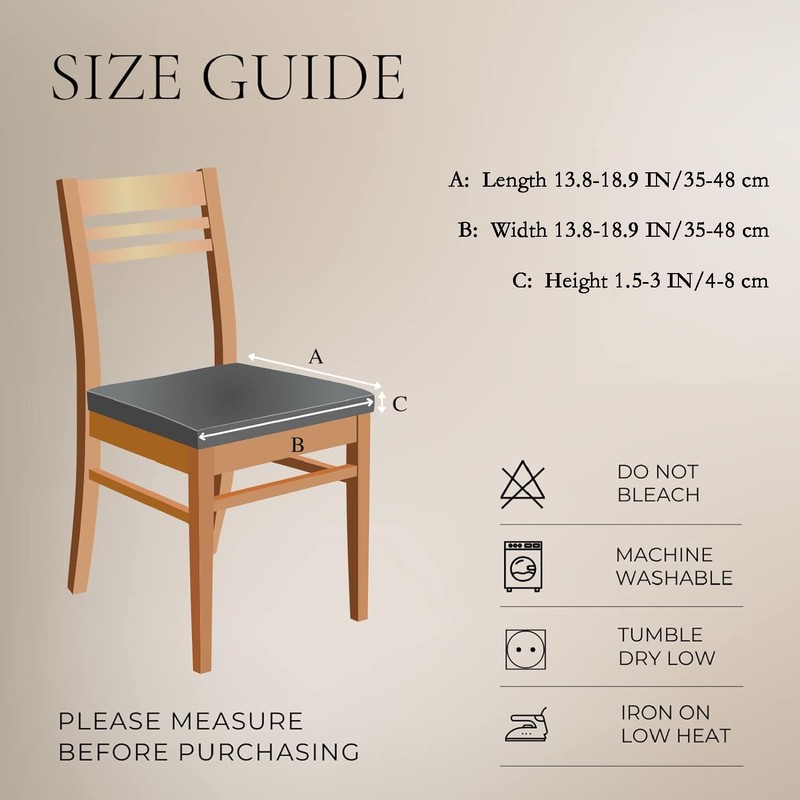 SearchI Seat Covers for Dining Chairs, 4 Pack Stretchable Removable