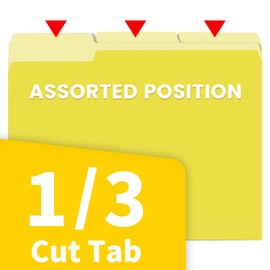 SUNEE File Folders, 36 Pack Manilla Folders 8.5 x 11, Colored File Folders Home Office School Supplies for Documents Files Paper, Yellow Colors