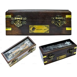 Sailor's Art Antique Brass Telescope 16 Inch Size 20X Zoom with Wooden Box, Vintage Look, Dollond London Handcrafted Pirate Telescope,Fully Calibrated High Magnification,Nautical Decor Spyglass