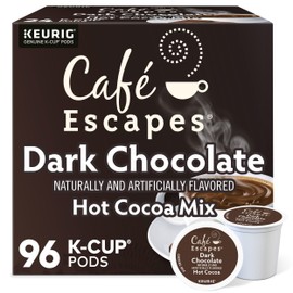 Cafe Escapes Dark Chocolate Hot Cocoa, Keurig Single-Serve K-Cup Pods, 96 Count