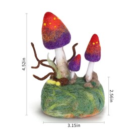 CZHYINB Mushroom Needle Felting Kit, Wool Felting Kits for Beginners, Wool Felting Kit with Felting Pad, Felting Needles and Instruction for Beginners Adult, Needle Felting Starter Kit for DIY Lovers