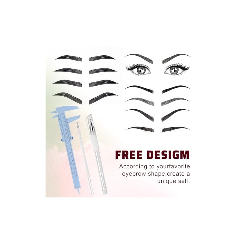 Eyebrow Mapping Kit, 4Pcs Eyebrow Microblading Marker Pens with 4