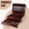 Silverware Storage Box,2 Layers Wooden Silverware Chest with Drawer,Silverware Case