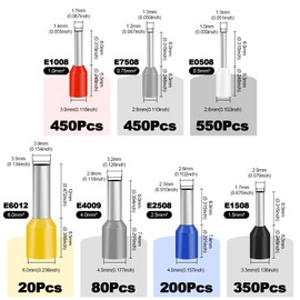 XHF 2100 PCS AWG 22/0.4mm²- AWG 10/6.0mm² Wire Ferrules Kit Insulated Copper Crimp Connectors, Crimp Pin Cord End Terminals