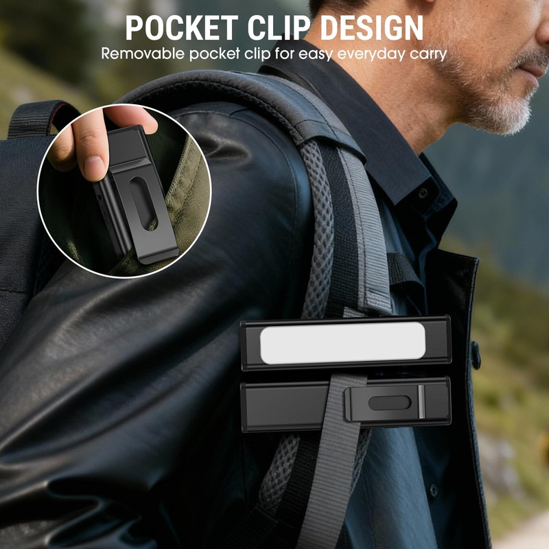 Spriak EDC Flat Flashlight Rechargeable, 1200 Lumens USB-C Pocket Flashlight