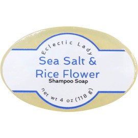Eclectic Lady Sea Salt and Rice Flower Shampoo Soap Bar with Pure Argan Oil, Silk Protein, Honey Protein and Extracts of Calendula Flower, Aloe, Carrageenan, Sunflower - 4 oz Bar