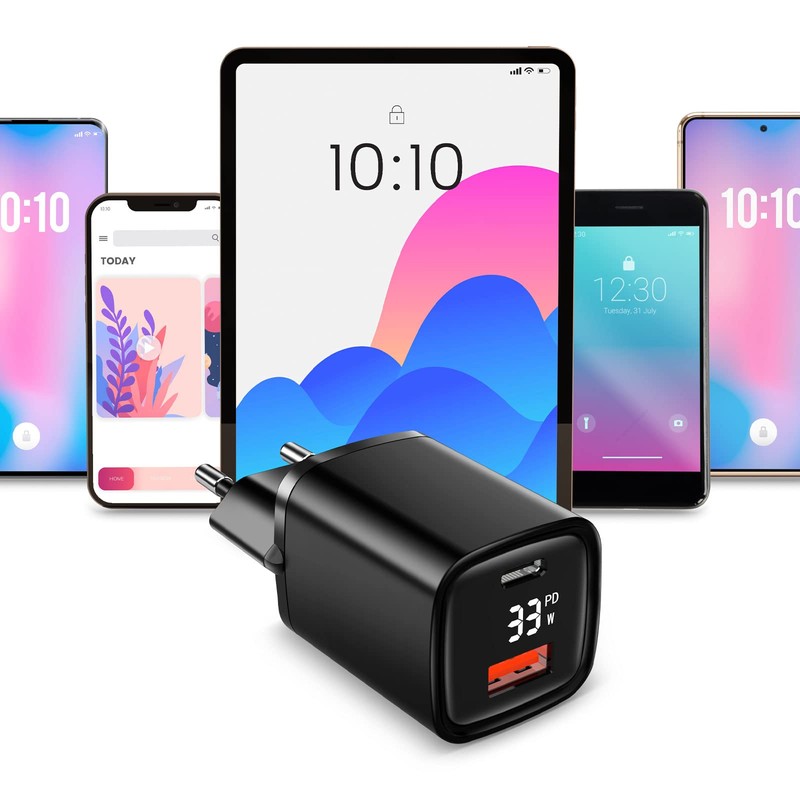 Eaxus® USB A + USB C Charger with Display -