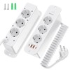 Retractable Socket 6 Compartments, Built-in Power Strip with 4 USB,