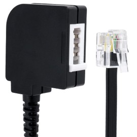 BIGtec Telephone TAE Adapter TAE-F Female to RJ11/RJ14 6P4C Plug Telephone Adapter Cable Telephone Landline Router Modem Splitter Telephone Cable 0.2 m Black