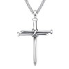 Goldenchen Fashion Jewelry Titanium Steel Nail Cross Charm Pendant Necklace