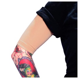 Tat2X Ink Armor Premium Half Arm Tattoo Cover Up Sleeve - No Slip Gripper - U.S. Made - Light - ML (single half-arm sleeve)