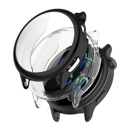 Miimall 2 Pack Compatible Garmin Vivoactive 6 TPU Case, Tempered Glass Film, Thin, Lightweight, Shockproof, Durable, One-Piece, Full Protection, High Sensitivity, High Transmittance, Reducing