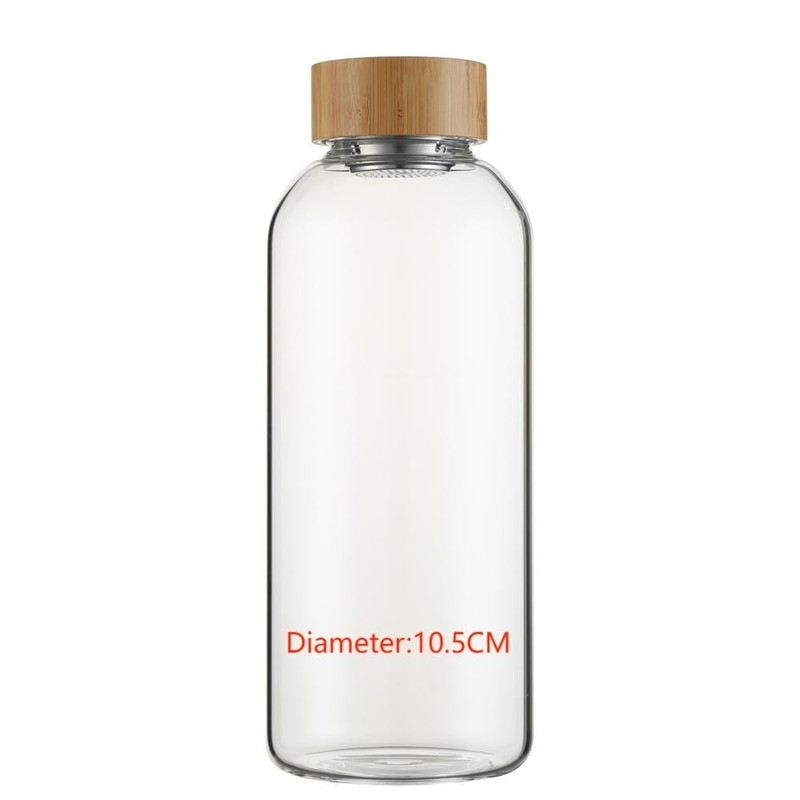 sunkey Sports Borosilicate Glass Water Bottle Wide Mouth 48 Oz