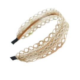 BEKYNI-Diademas de moda para mujer: accesorios para el cabello con nudo ancho de estilo étnico vintage, diademas de tela con diseño floral para mujer (8 beige, talla única)