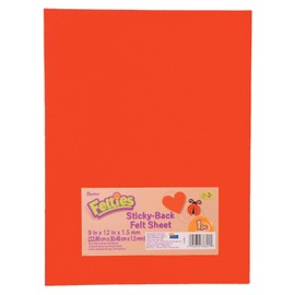 Darice Sticky Back Felt Sheet Red 9 x 12 inches (5-Pack) FLT-0233