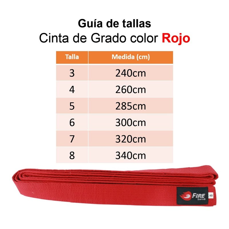 FIRE SPORTS® Cinta de Grado Judo Cinturón Deportivo Artes Marciales