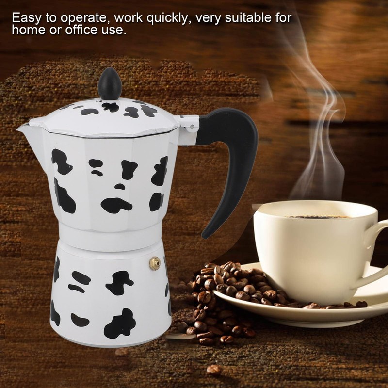 Aoveew Aluminium Milk Cow Colour Pot Portable Coffee Pot for