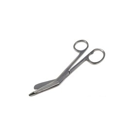 Lister Bandage Scissors 7.25" One Large Finger Ring, Nurse Vet Tech Gift - Made of Stainless Steel - First Aid, Used For Cutting Gauze, Tape, Clothing Bandages, Vet Wrap Adhesive Removal, Silver