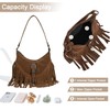 Sunwel Fashion Women Western Small Fringe Underarm Purse Shoulder Bag