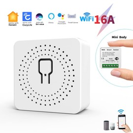 2 Pack HomeKit WiFi Relay Switch, Smart Mini Relay Wireless Light Switch Remote Control Voice Control Outlet Timer Work with Siri, Alexa and Google Assistant DIY Your Home 16 A