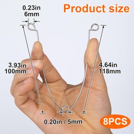 OIIKI 8 PCS Torsion Spring Clips Recessed Lighting, Metal Recessed Trims for Recessed Lighting Accessories - Silver