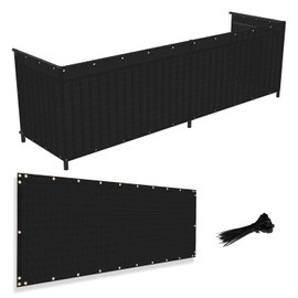 AwnPro 2.5' x 90' Residential Commercial Privacy Deck Fence Privacy Screen 200 GSM Weather Resistant Outdoor Protection Fencing Net for Balcony Verandah Porch Black