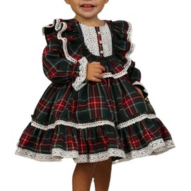 Toddler Baby Girl Christmas Dress Buffalo Plaid Tulle Tutu Skrit Princess Dress Xmas Clothes Outfit for Kids 1-7T (Red Green, 6-7 Years)