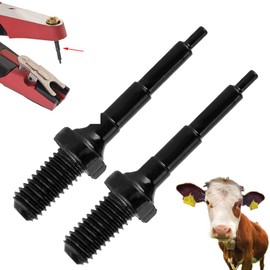 2-Piece Ear Tag Pliers Replacement Pin Ear Tag Pliers Needle Pin Universal Tagger Puncher Pliers Instruments Tool for Installation of Pigs Cattle Sheep Ear Tags (Black)