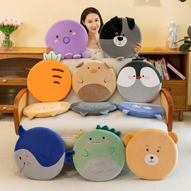 champracer Round Chair Cushion Children, Cartoon Round Cushion, Chair Cushion Thick Chair Cushion, 40 cm Memory Foam Seat Cushion Chair Seat Cushion with Removable Cover, Cartoon Animal Seat Cushion