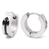 Steelmeup Stainless Steel Silver Tone Cross Hoop Huggie Earrings For